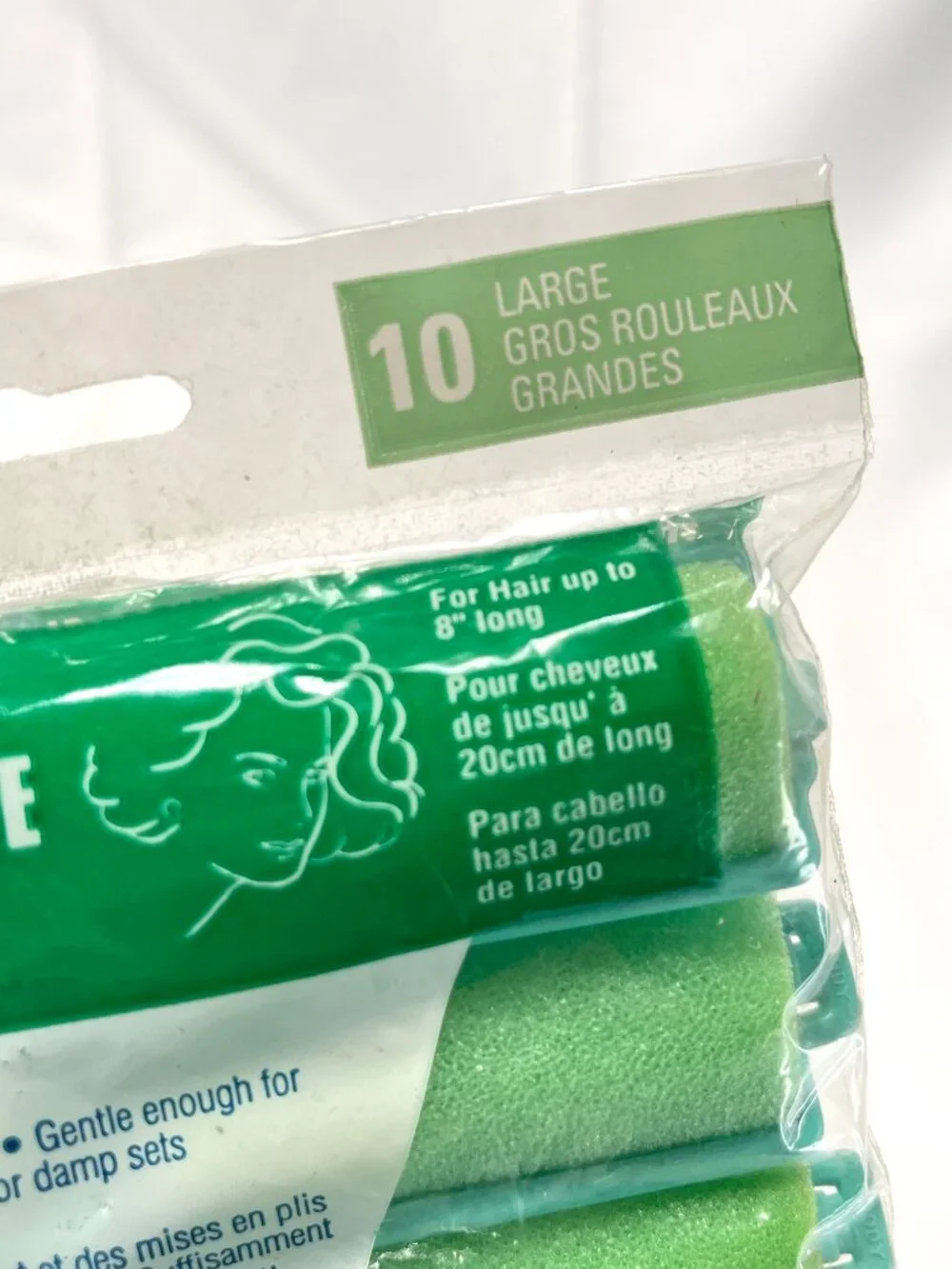 NIB Vintage 1995 Goody Foam Hair Rollers Green [10 Large] #82571 Made USA 90s